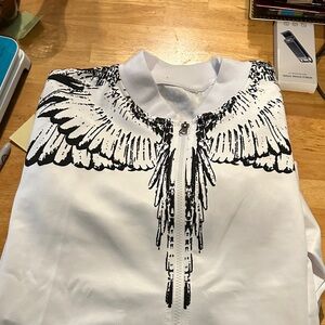 White Wing Print Track Jacket and pants